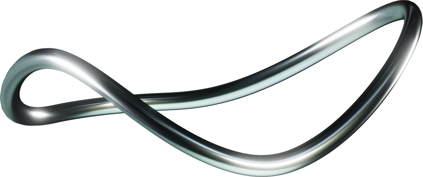 3D Chrome Abstract Geometric Shape